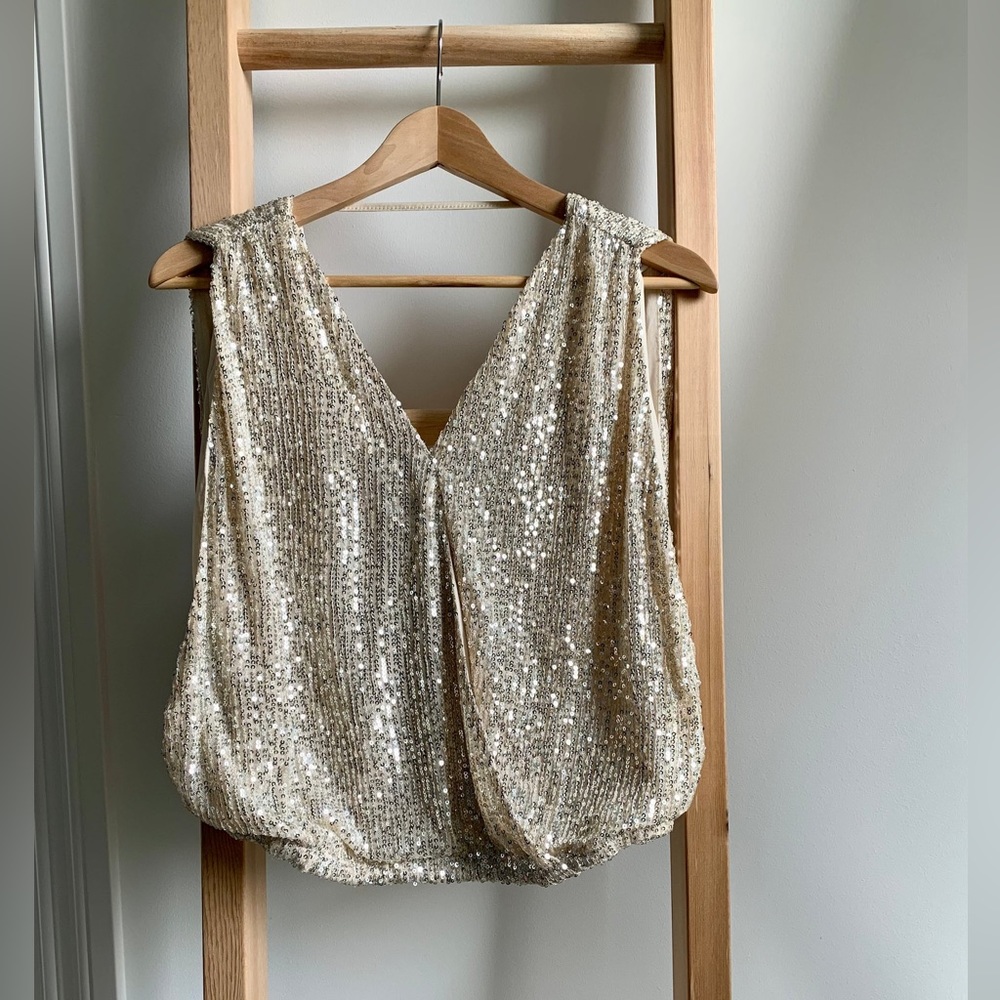 NEW! Dressy Gold Sequin Top